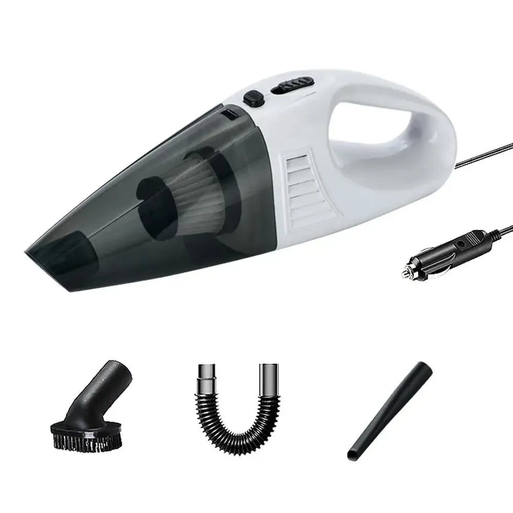 Aspiradora portátil de mano de alta potencia de 12 V con diseño con cable: elimina polvo, restos de comida, arena y pelo de perro. Perfecta para coches.
