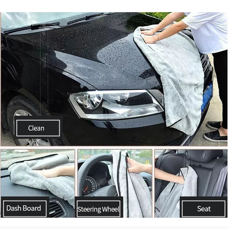 Toalla de microfibra Accesorios para lavado de autos Paño de limpieza de autos súper absorbente Toalla de microfibra premium para autos Secado en un solo uso