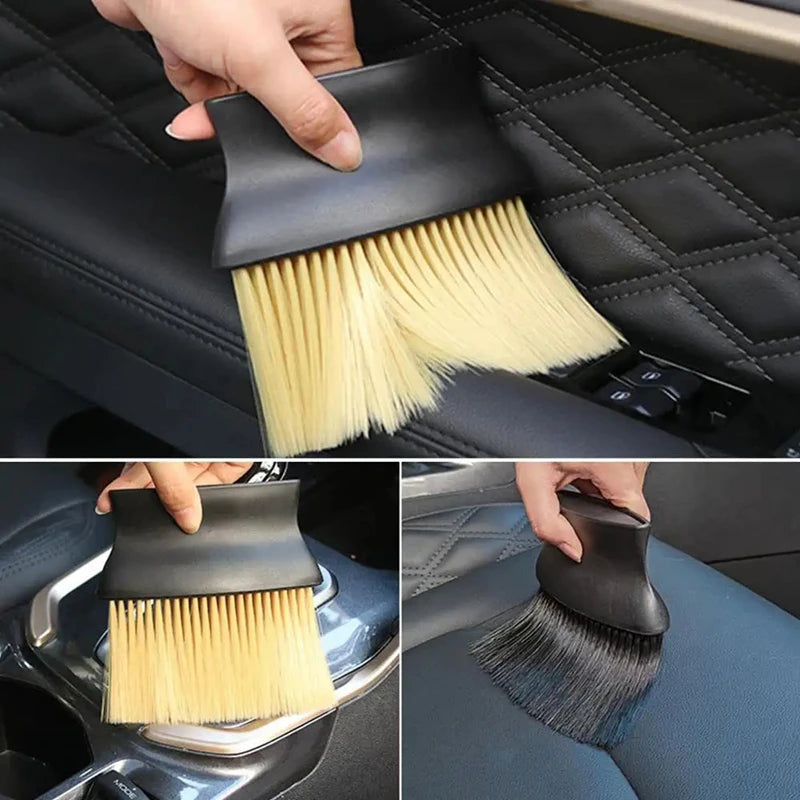 Cepillo para el polvo del interior del automóvil, cepillos de limpieza para automóviles, cepillo de detalles, herramienta para quitar el polvo del tablero del automóvil y las rejillas de ventilación del aire acondicionado.