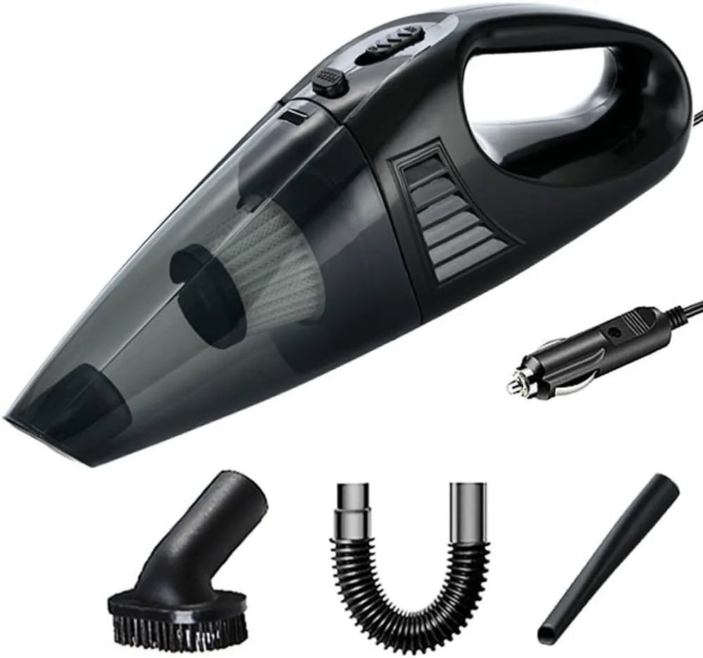 Aspiradora portátil de mano de alta potencia de 12 V con diseño con cable: elimina polvo, restos de comida, arena y pelo de perro. Perfecta para coches.