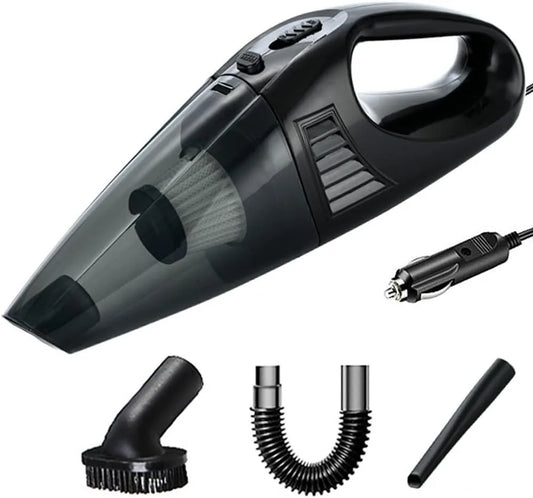 Aspiradora portátil de mano de alta potencia de 12 V con diseño con cable: elimina polvo, restos de comida, arena y pelo de perro. Perfecta para coches.