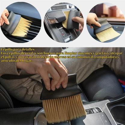 Cepillo para el polvo del interior del automóvil, cepillos de limpieza para automóviles, cepillo de detalles, herramienta para quitar el polvo del tablero del automóvil y las rejillas de ventilación del aire acondicionado.