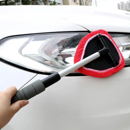 Cepillo de microfibra telescópico para limpiar parabrisas de coche, limpiador de cristales para ventanas de coche, limpiador de ventanas, eliminador de niebla para ventanas