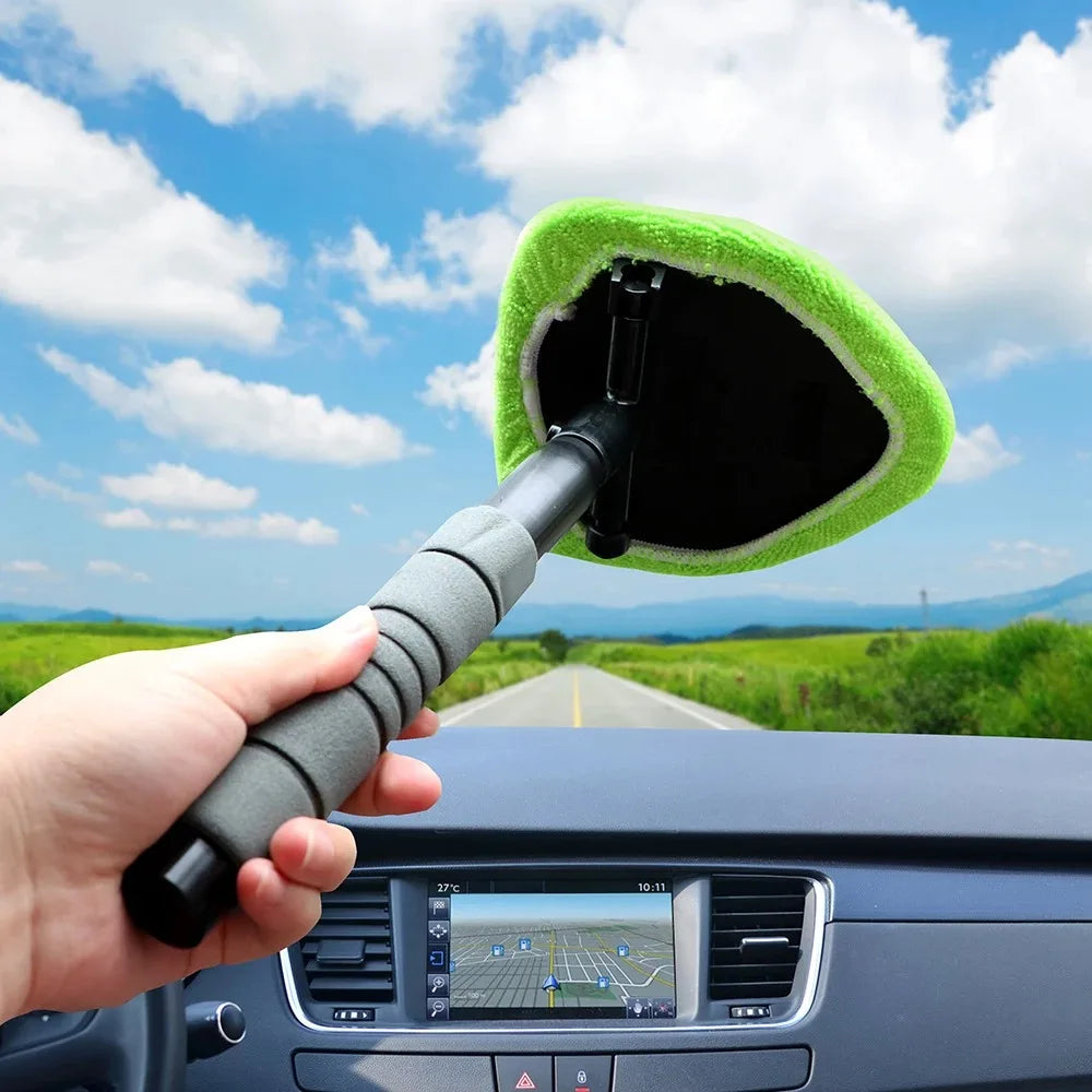 Cepillo de microfibra telescópico para limpiar parabrisas de coche, limpiador de cristales para ventanas de coche, limpiador de ventanas, eliminador de niebla para ventanas
