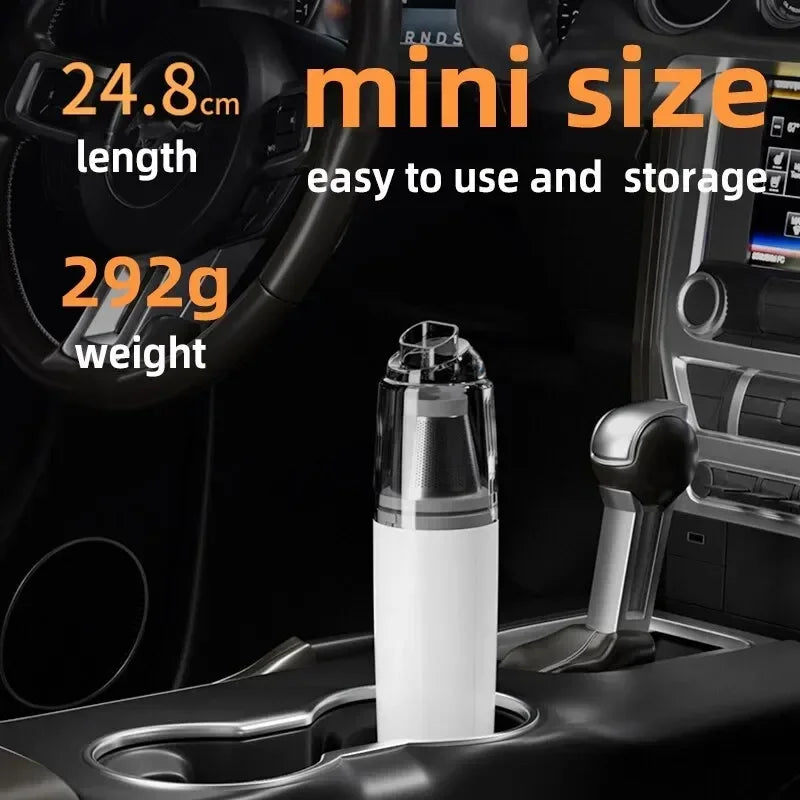 Aspiradora eléctrica para coche, mini, portátil, de alta potencia, inalámbrica, de mano, potente, removedora de polvo, limpieza profunda, para el hogar nuevo.