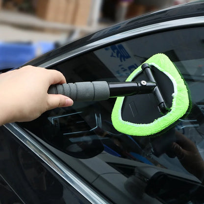 Cepillo de microfibra telescópico para limpiar parabrisas de coche, limpiador de cristales para ventanas de coche, limpiador de ventanas, eliminador de niebla para ventanas