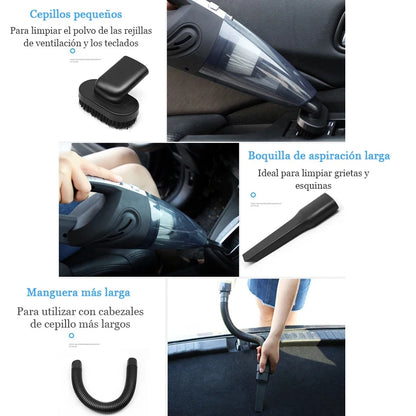 Aspiradora de mano inalámbrica, potente succión ciclónica, aspiradora portátil recargable para la limpieza del interior del coche y del hogar, incluyendo el pelo de mascotas.