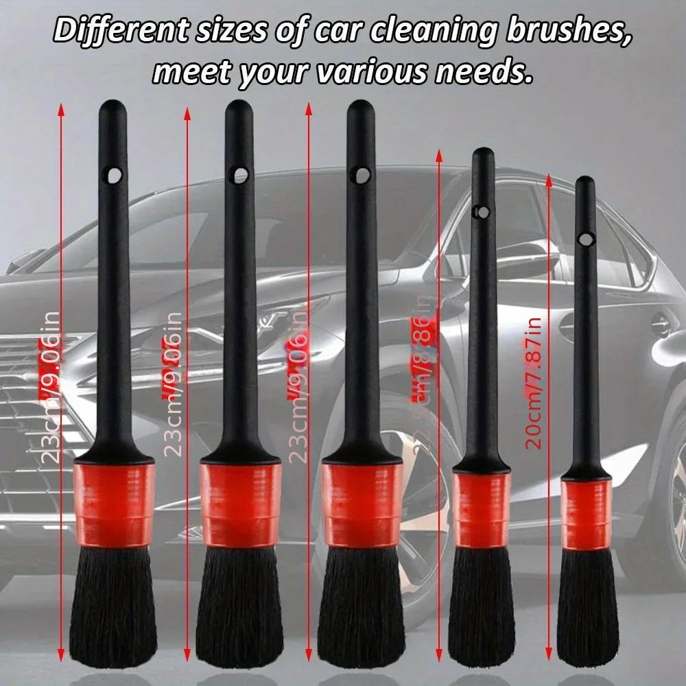 Juego de cepillos para detallado de automóviles. El kit de limpieza definitivo para el mantenimiento de las rejillas de ventilación. Cepillo para el desatasco de las salidas de aire del automóvil.